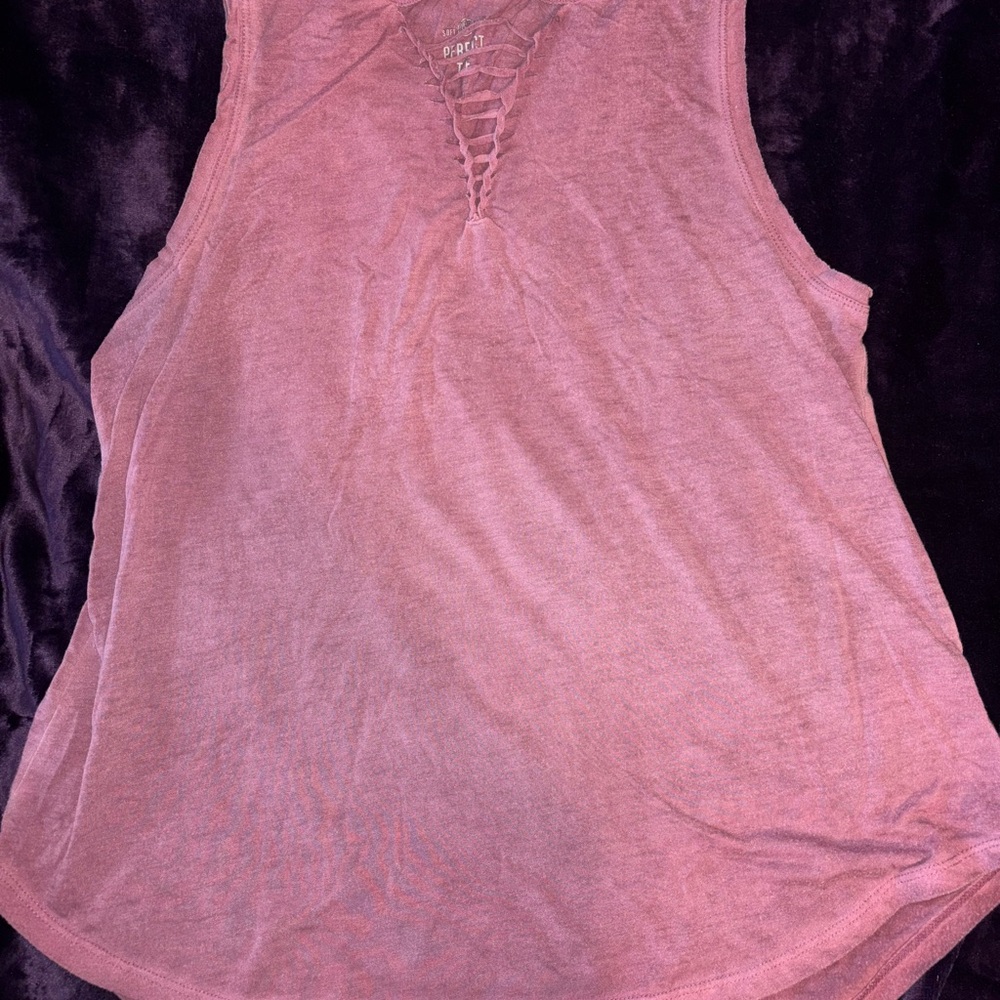 SO Pink Sleeveless Tank Top with Cut Out